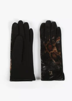 Outlet Guantes animal print metalizado Animal Print|Gorros Sombreros Y Guantes