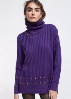 Sale Jersey cuello alto con tachas Punto