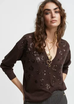 Sale Jersey detalle lentejuelas Punto