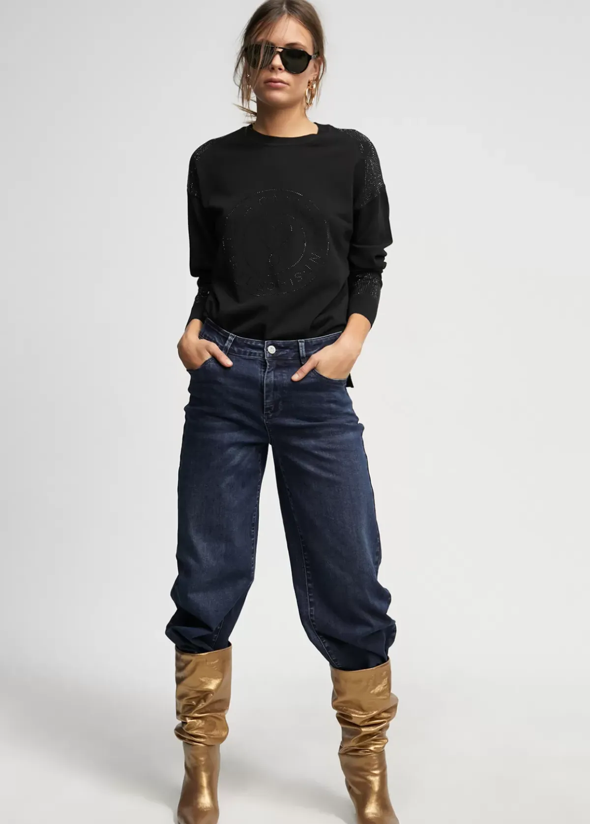 Best Jersey punto logo strass Punto|Sudaderas