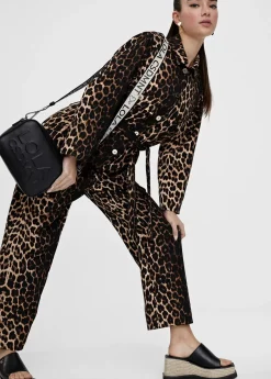 Outlet Mono animal print Pantalones