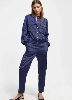 Pantalón cargo satinado Pantalones