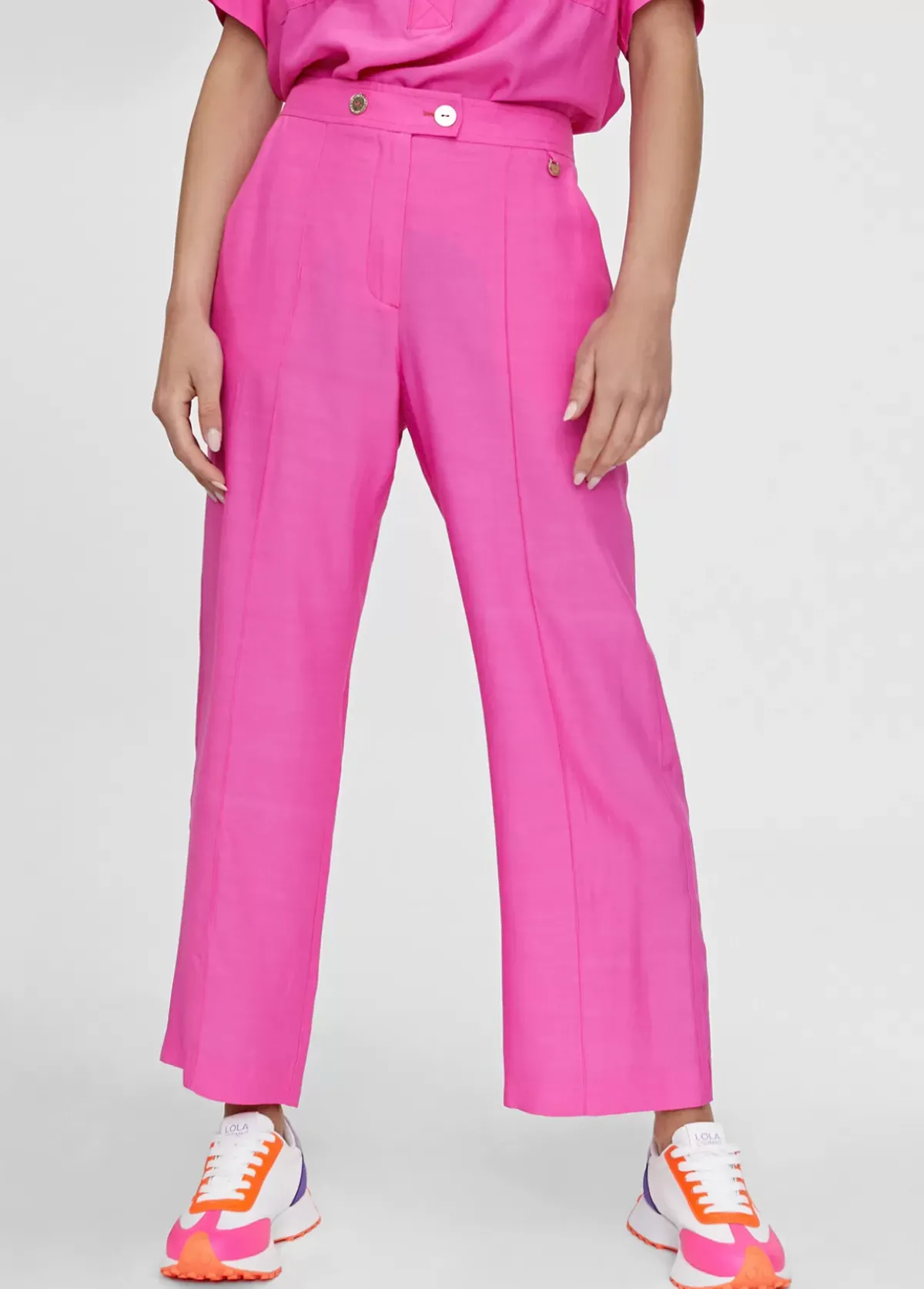 Pantalón cropped monocolor Pantalones