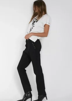 Online Pantalón detalle eyelets Pantalones