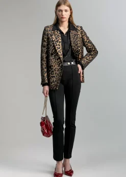 Pantalón detalles efecto piel Pantalones