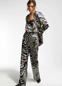 Sale Pantalón palazzo cebra Animal Print|Pantalones