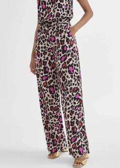 Hot Pantalón recto animal print Pantalones