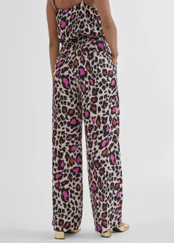 Hot Pantalón recto animal print Pantalones