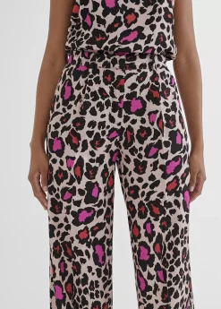 Hot Pantalón recto animal print Pantalones