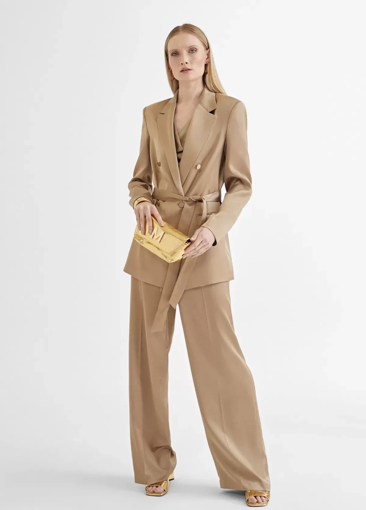 Sale Pantalón recto satinado Pantalones