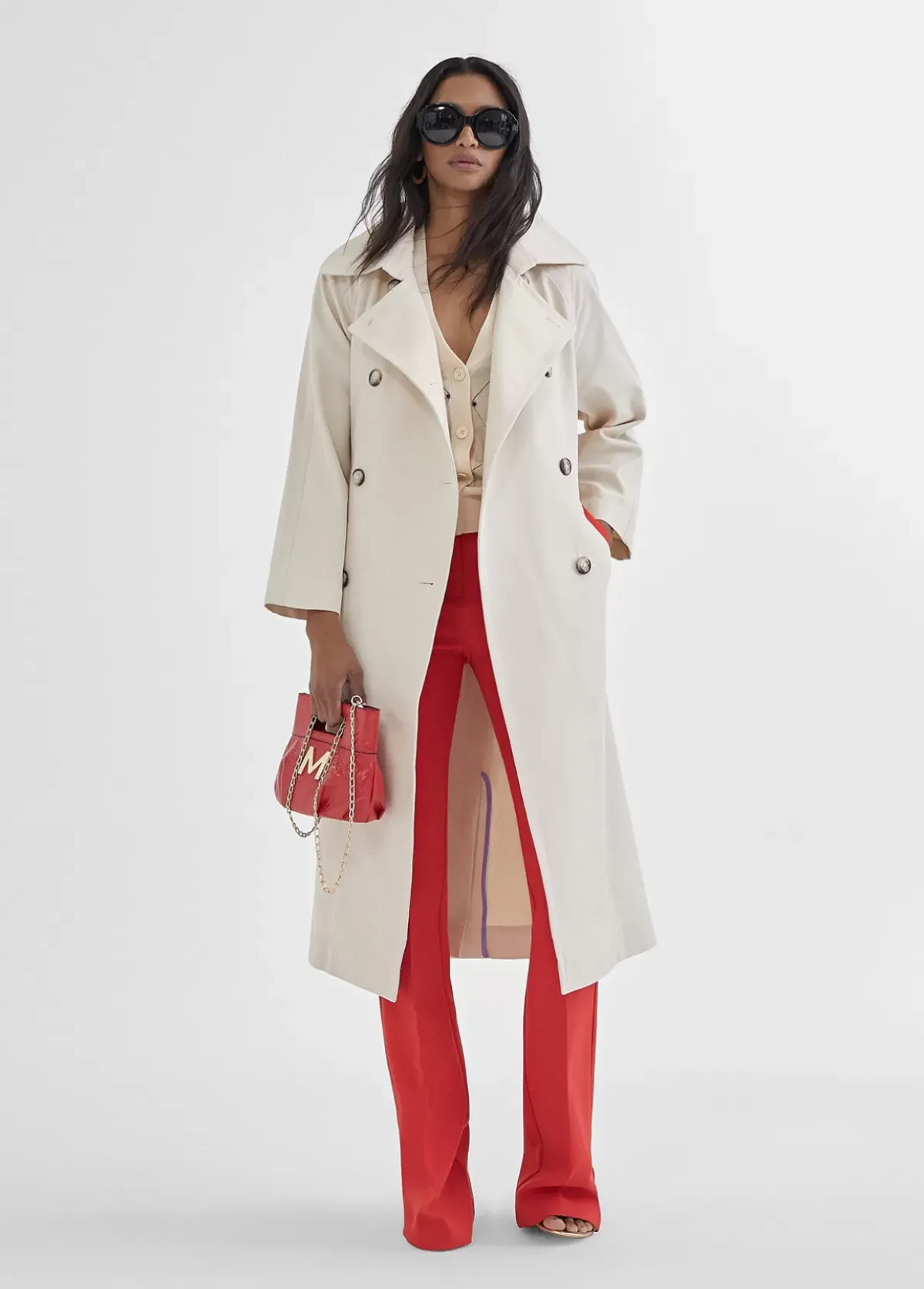 Pantalón skinny campana Pantalones