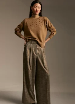 New Pantalón wideleg cuadros Pantalones