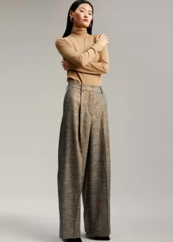 New Pantalón wideleg cuadros Pantalones