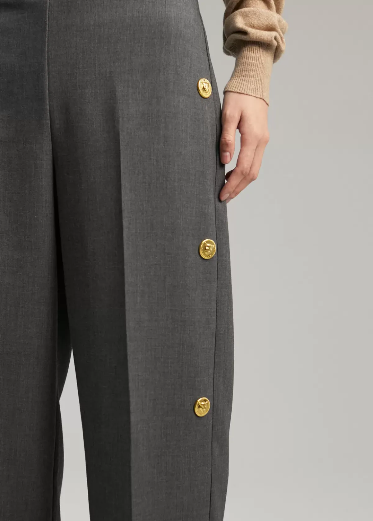 Online Pantalón wideleg detalle snaps Pantalones