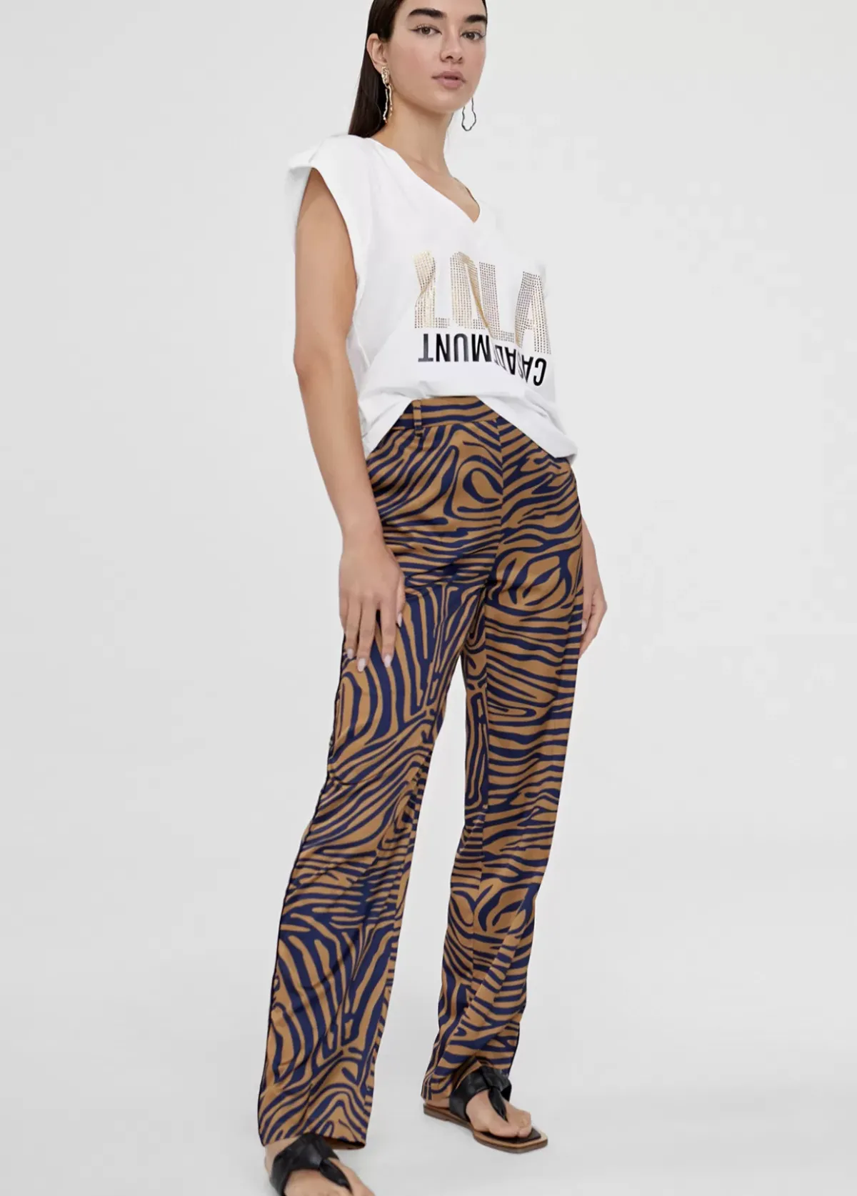 Best Pantalon recto estampado animal Pantalones