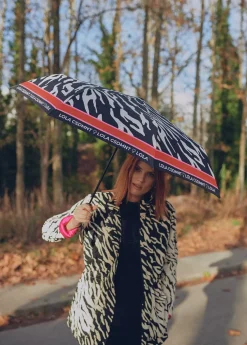 Best Paraguas pequeño automático print cebra| Lola Casademunt Animal Print|Paraguas