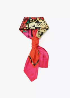 Hot Pañuelo leopardo y flores Animal Print|Bufandas Y Pañuelos