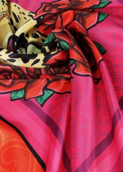 Hot Pañuelo leopardo y flores Animal Print|Bufandas Y Pañuelos