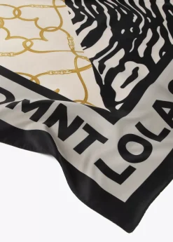 Discount Pañuelo satinado animal y corazones Animal Print|Bufandas Y Pañuelos