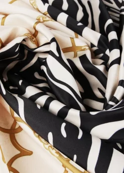 Discount Pañuelo satinado animal y corazones Animal Print|Bufandas Y Pañuelos