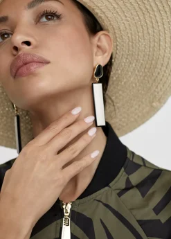 Clearance Pendientes blanco y negro Bisuteria