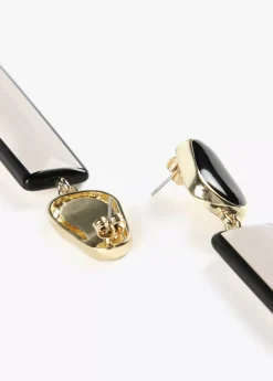 Clearance Pendientes blanco y negro Bisuteria