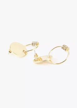 Hot Pendientes botón y aro charms Pendientes