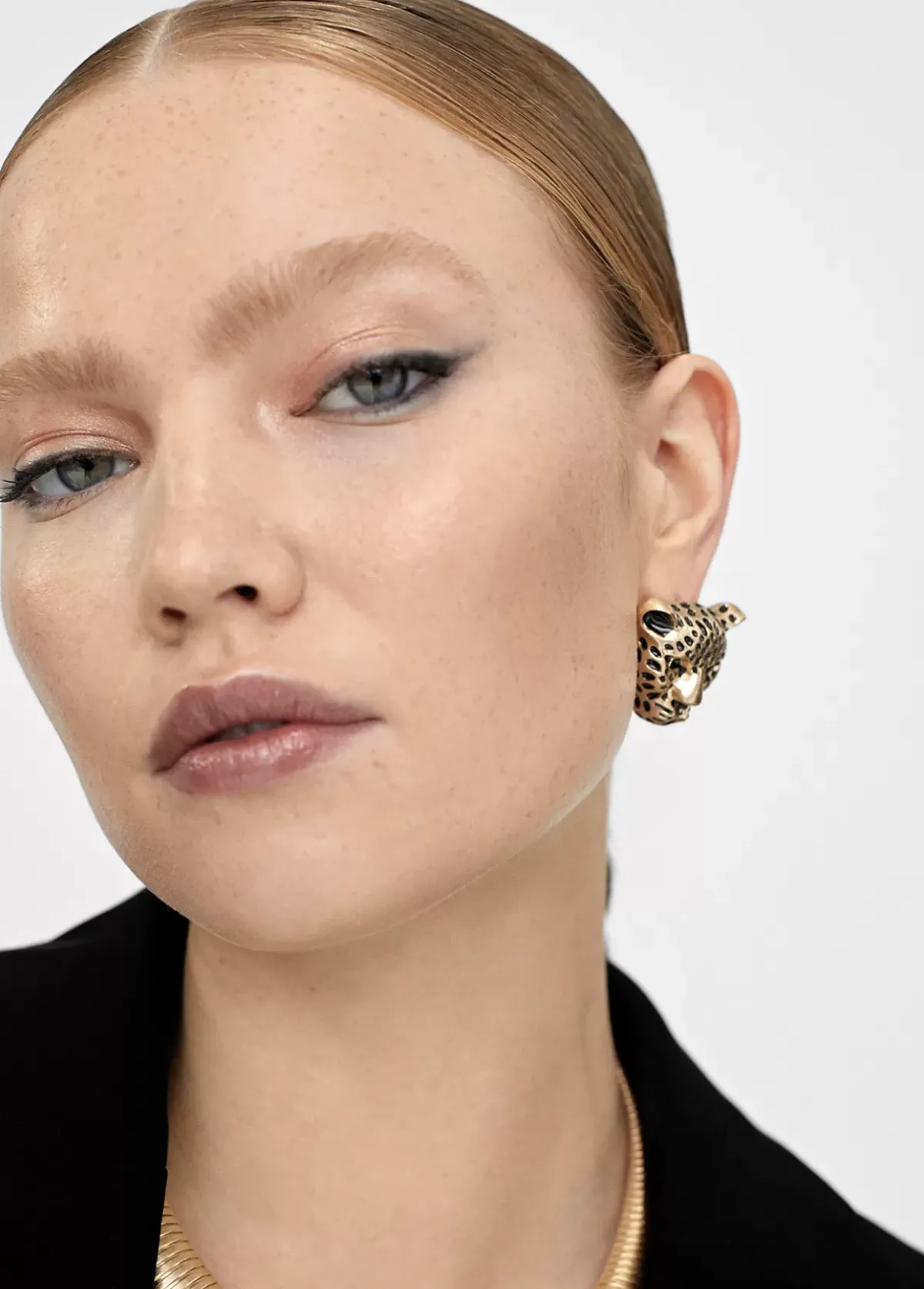 Discount Pendientes cara leopardo Bisuteria