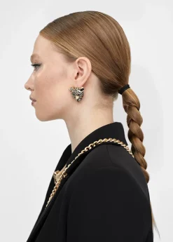 Discount Pendientes cara leopardo Bisuteria