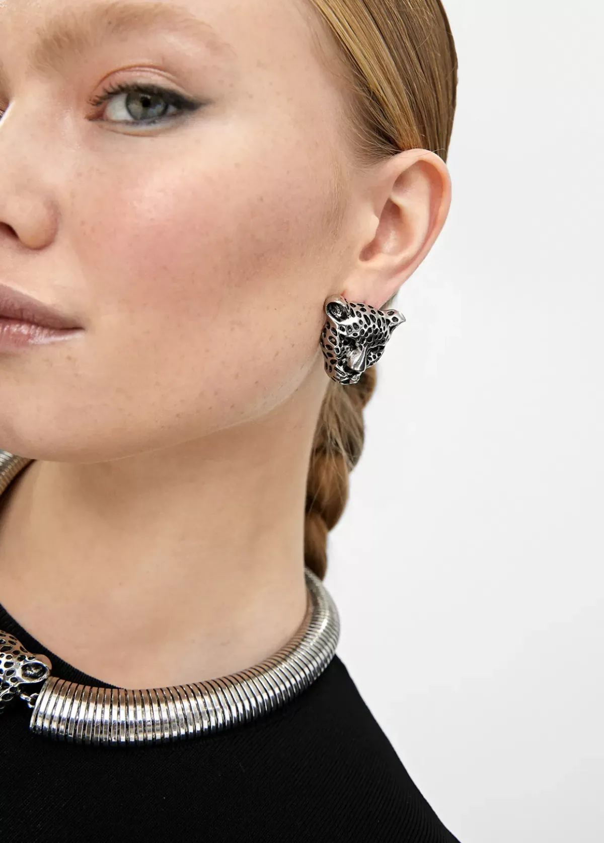 Sale Pendientes cara leopardo Bisuteria