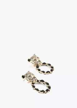 Sale Pendientes cara leopardo y aro Bisuteria