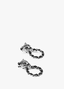 Pendientes cara leopardo y aro Bisuteria