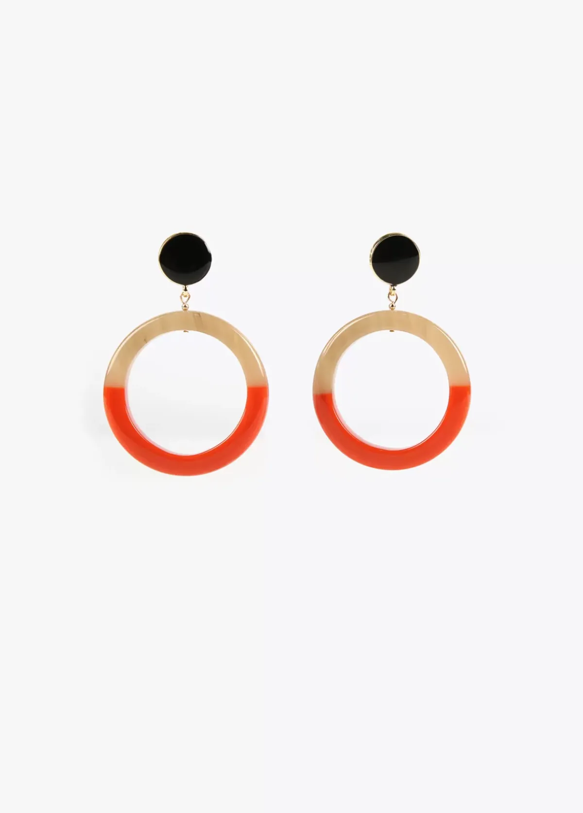 Outlet Pendientes de aro bicolor Bisuteria