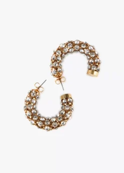 Online Pendientes de aro y cristales Pendientes