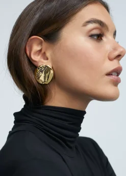 New Pendientes de botón dorados Pendientes