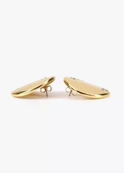 New Pendientes de botón dorados Pendientes
