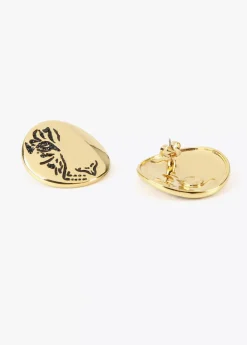 New Pendientes de botón dorados Pendientes