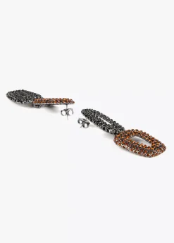 Pendientes dobles con piedras Pendientes