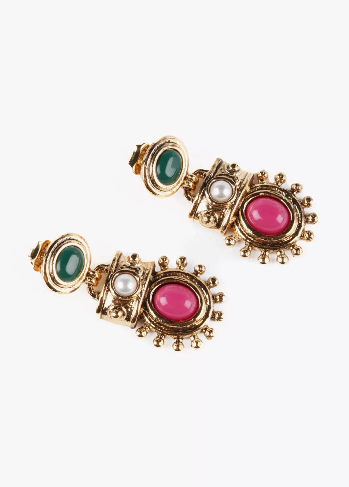 Pendientes dorados con piedras Pendientes