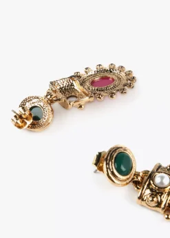 Pendientes dorados con piedras Pendientes