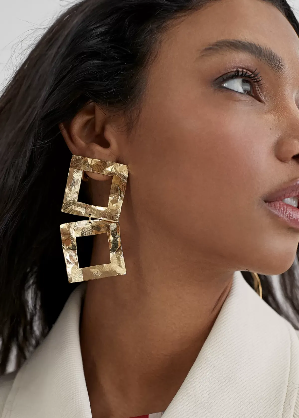 Clearance Pendientes s doble cuadrado Bisuteria