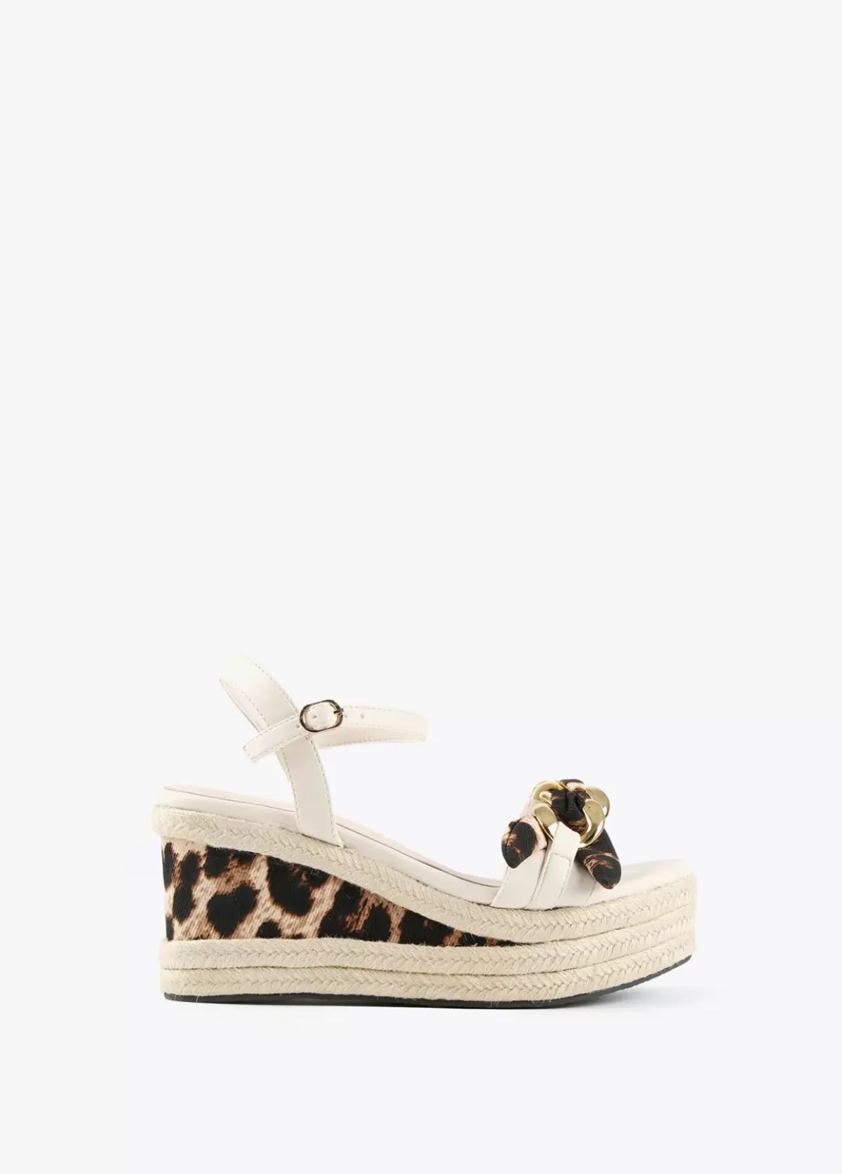 Discount Sandalia cuña con estampado animal Calzado