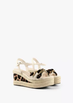 Discount Sandalia cuña con estampado animal Calzado