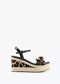 Best Sandalia cuña con estampado animal Calzado