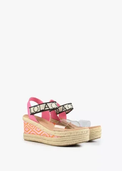 New Sandalia cuña efecto rafia fantasía. Calzado