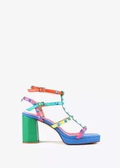 Best Sandalia de tacón con tiras multicolor Calzado