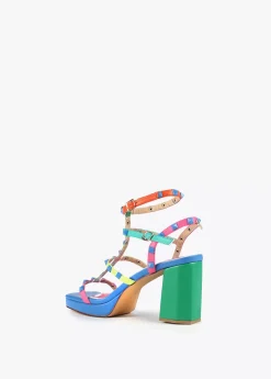 Best Sandalia de tacón con tiras multicolor Calzado