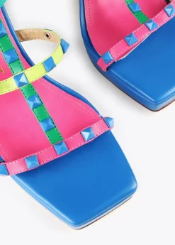 Best Sandalia de tacón con tiras multicolor Calzado