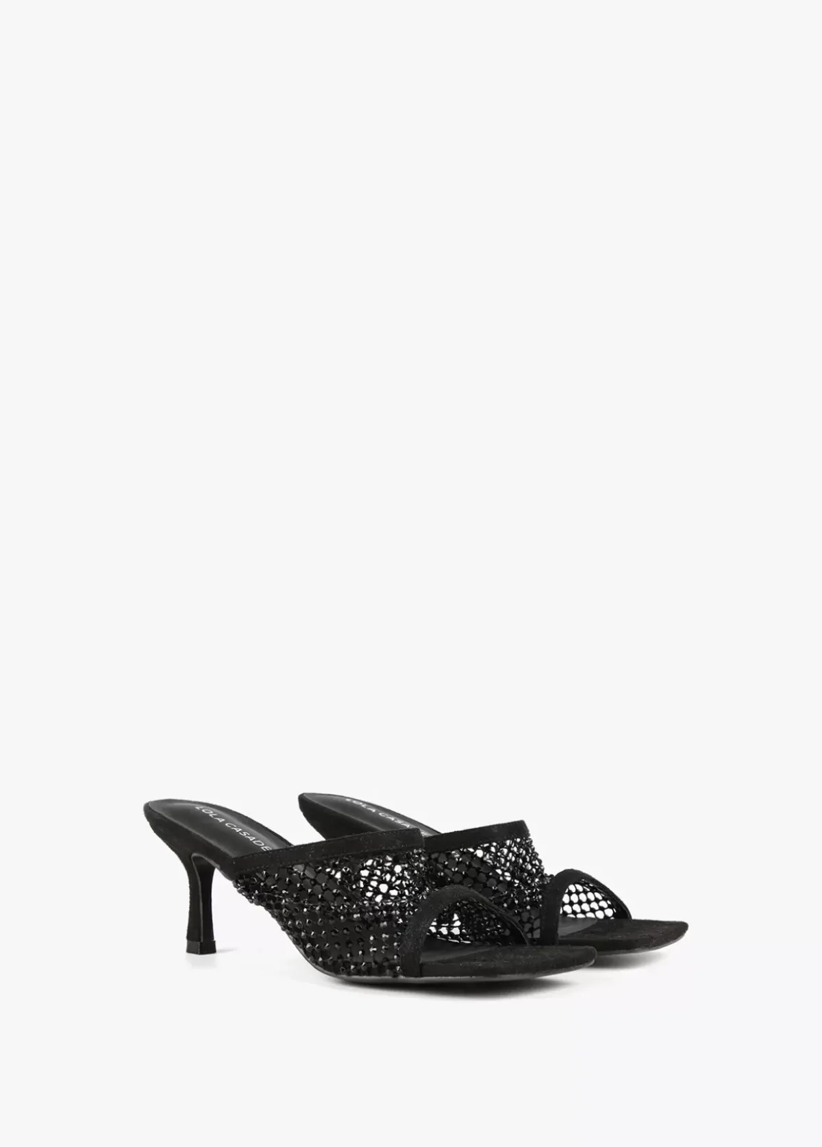 Online Sandalia de tacón y malla de strass Calzado