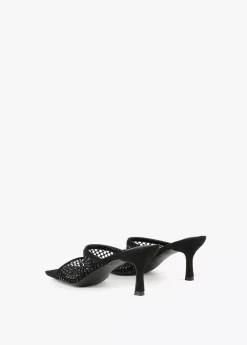 Online Sandalia de tacón y malla de strass Calzado